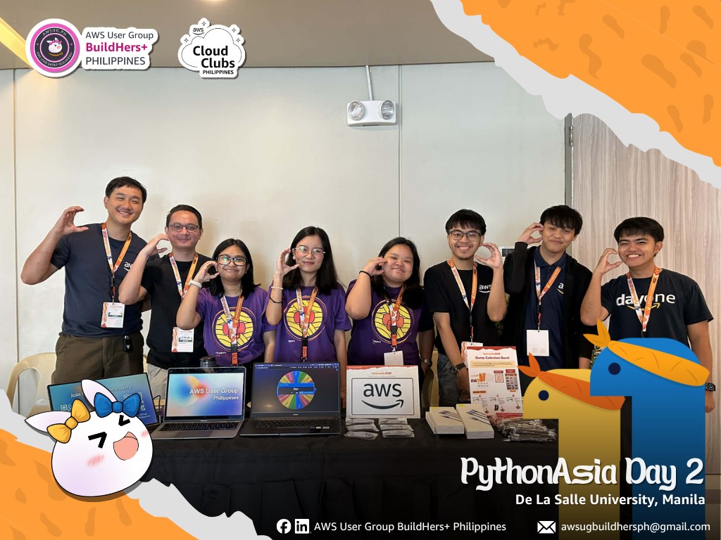 AWS, AWSUGPH, BuildHers+, Cloud Club booth